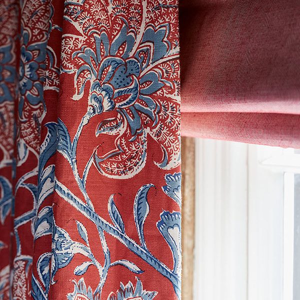 Made to measure curtains in Palampore by Soane, blinds in Ottoman Stripe by Soane